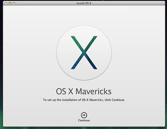 Step 8 : Specify the drive and run the installation of OS X Mavericks